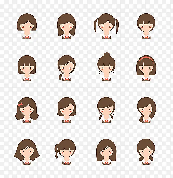 小女生发型头像