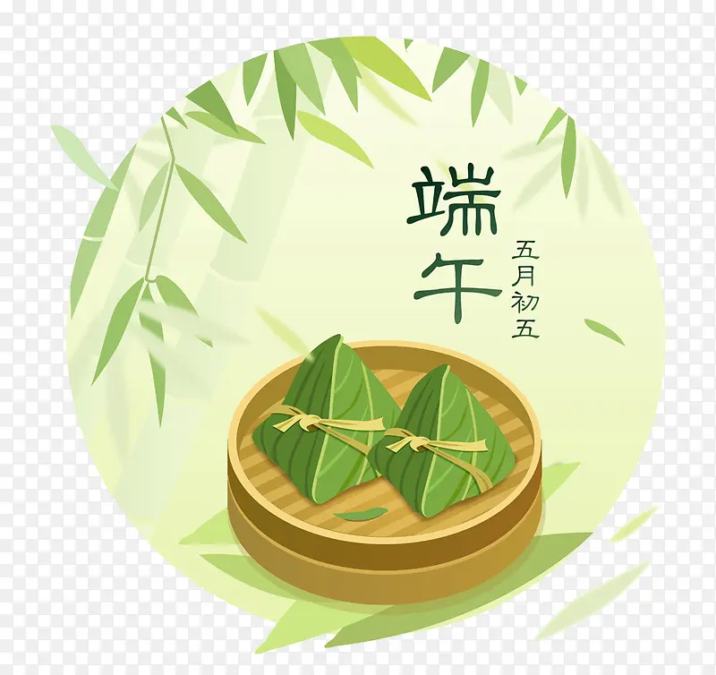 端午节装饰竹子与粽子插图
