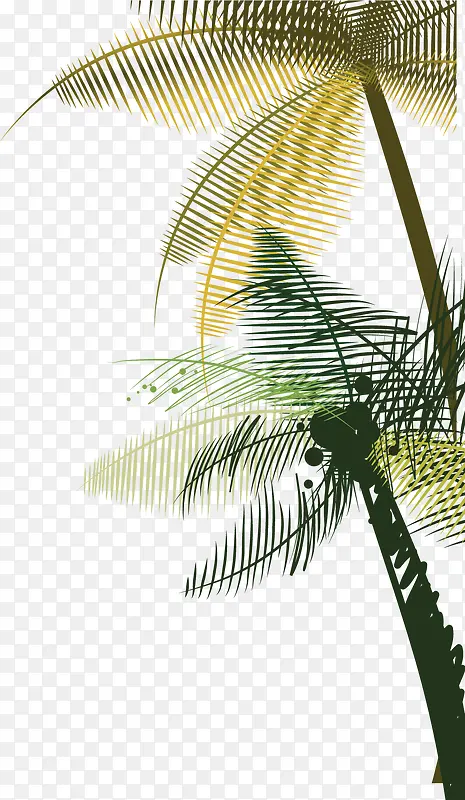 矢量时尚手绘侧边椰树