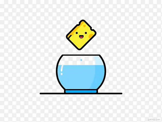 手绘卡通香皂水缸素材