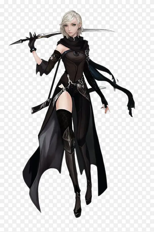 暗黑女剑士全身插画风格角色设计PNG图片素材下载_图片编号ynvpkxzx-免抠素材网