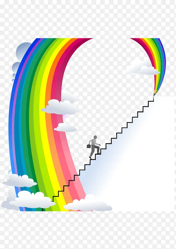 彩虹 云朵  矢量图 装饰图案