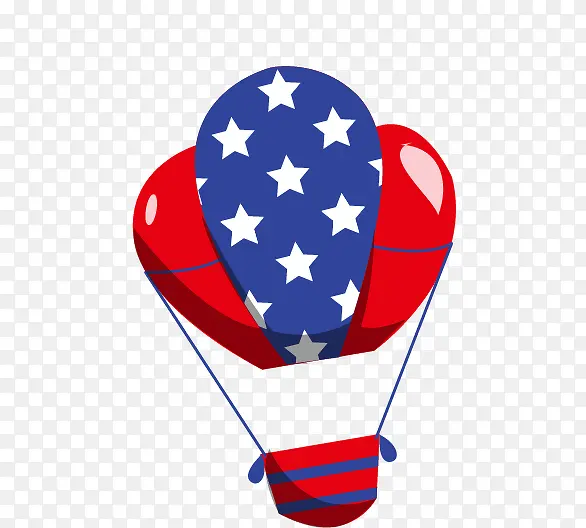矢量美国国旗样式热气球