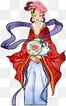 中秋节古典红衣美女