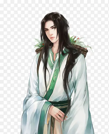 长发飘飘美男子