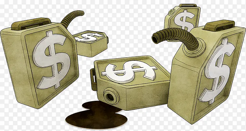 金钱符号油桶