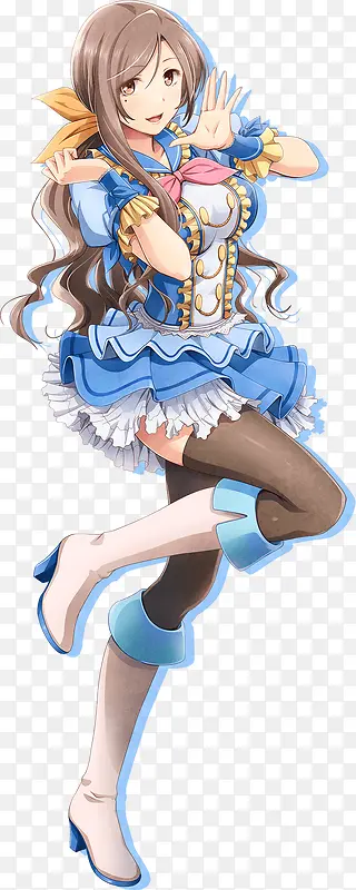 温柔蓝衣女孩动漫