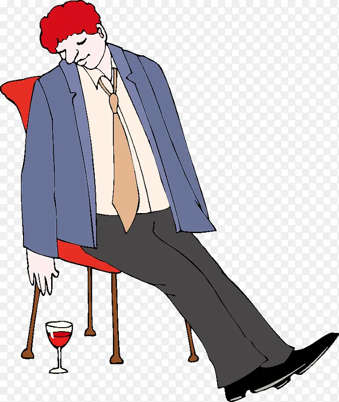 喝酒 减肥 酵素 排毒 人物 卡通