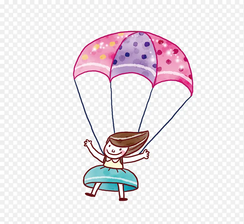 跳降落伞的女孩
