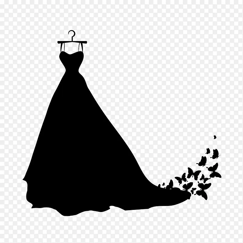 黑色长裙矢量素材