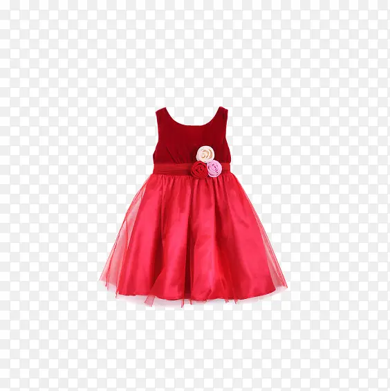 红丝绒儿童礼服裙