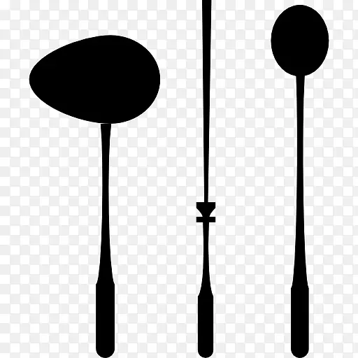 勺子和串长的厨房用具图标