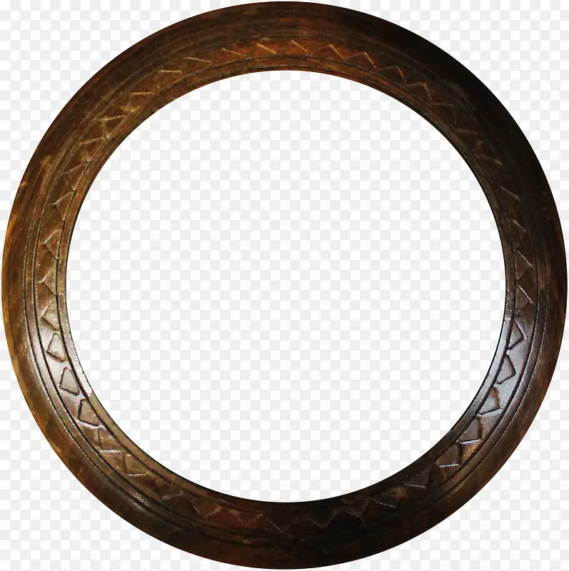 棕色花纹木质圆环