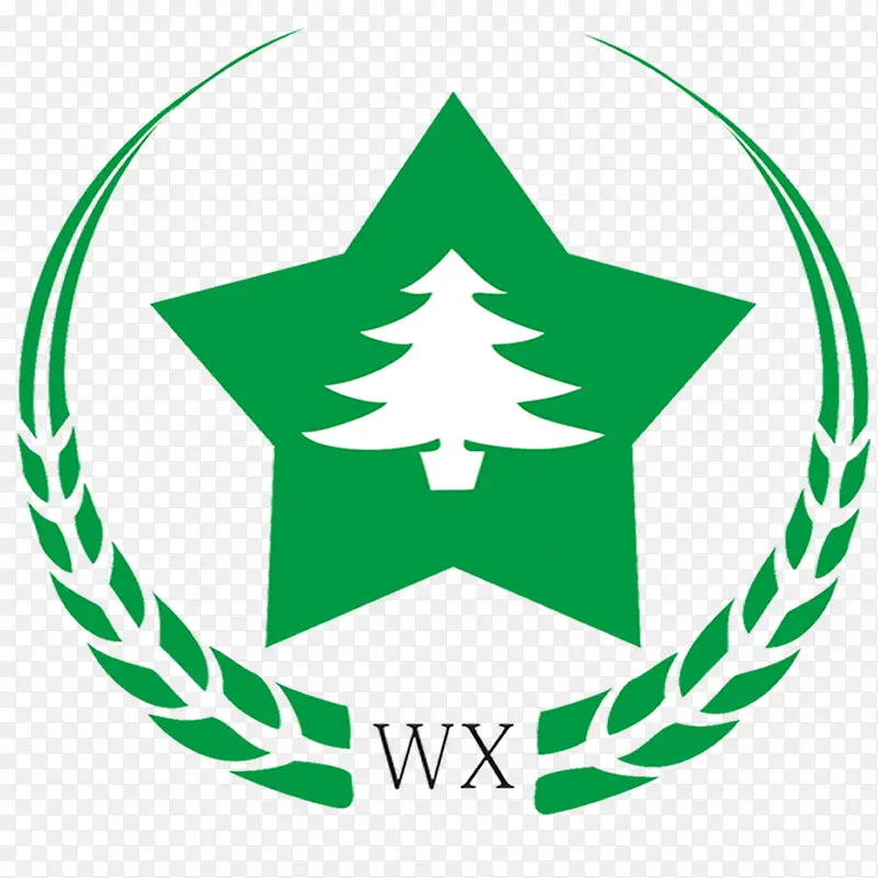 圆形麦穗星星简约园林logo