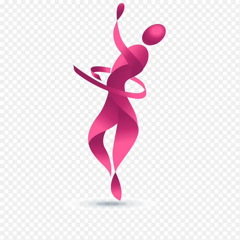 粉红色跳舞logo标志