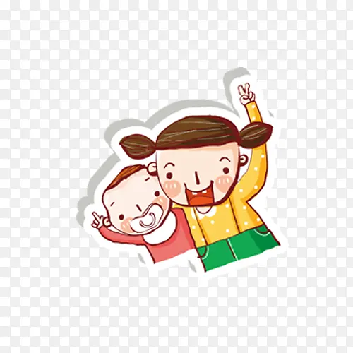 卡通姐弟两PNG图片素材下载_图片编号qjezpxke-免抠素材网