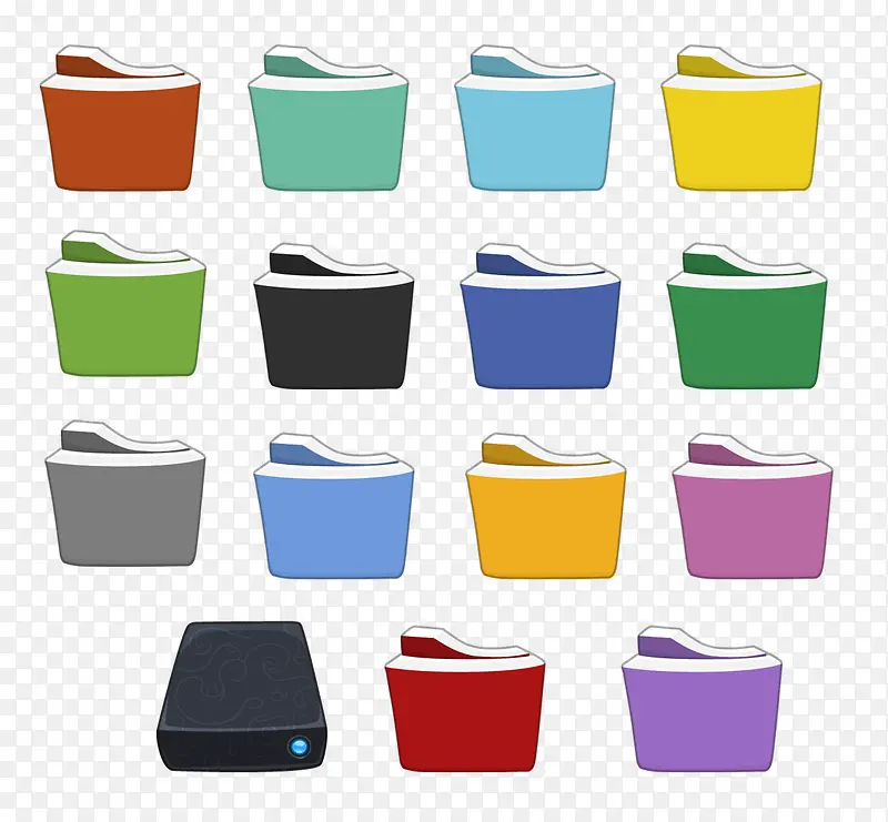 多种样式纯色文件夹
