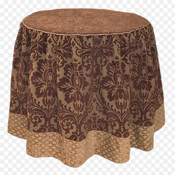 棕色复古印花桌布