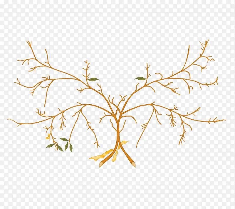 树枝对称免抠图形