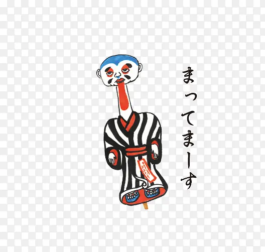 日式传统吉祥物长颈仙