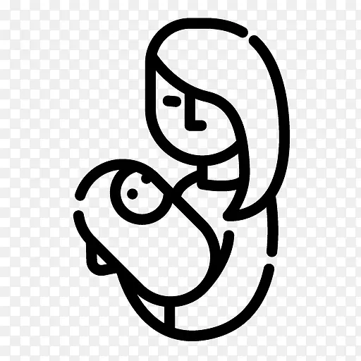 卡通母亲抱婴儿图案