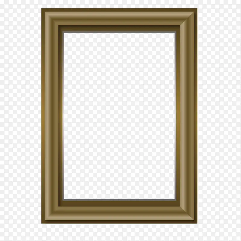 矢量棕色木质镜框放大框