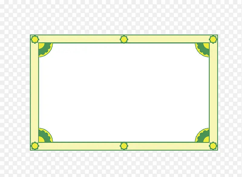 矢量卡通扁平化长方形绿色文本框