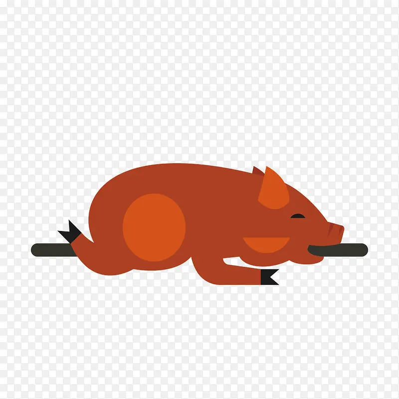 灰色烤猪