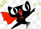 黑色卡通天猫超人设计