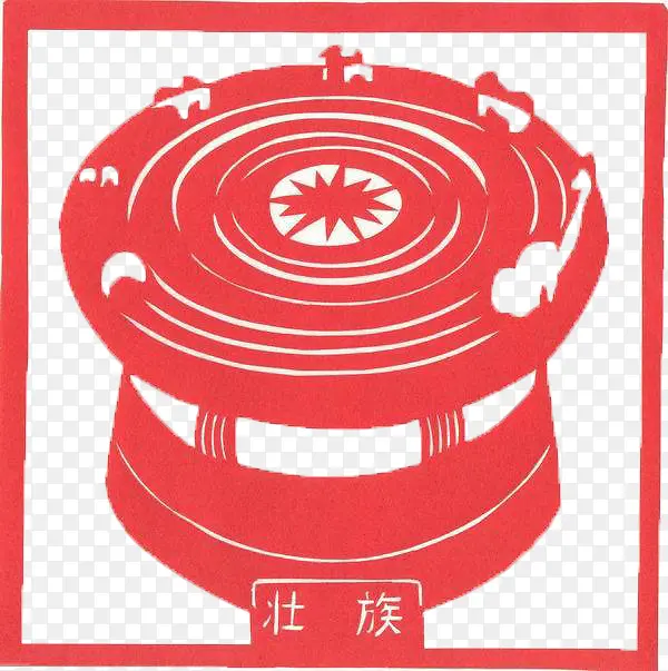 红色壮族图腾