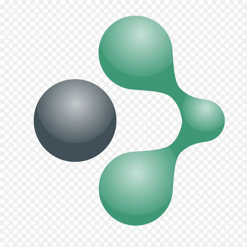 矢量分子式绿色质感结构图