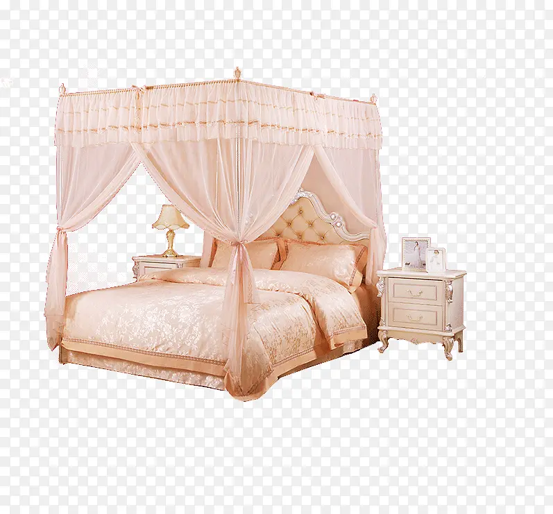 室内装修家具粉红色的床