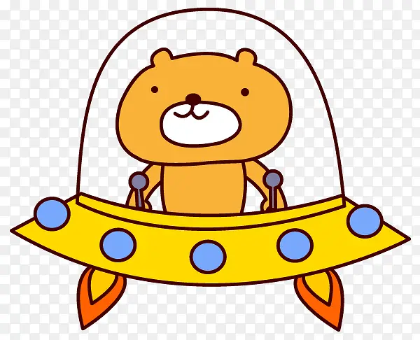 坐在宇宙飞船的小熊