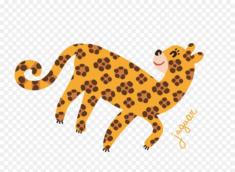 扁平化卡通小动物豹子