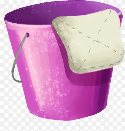 手绘紫色水桶