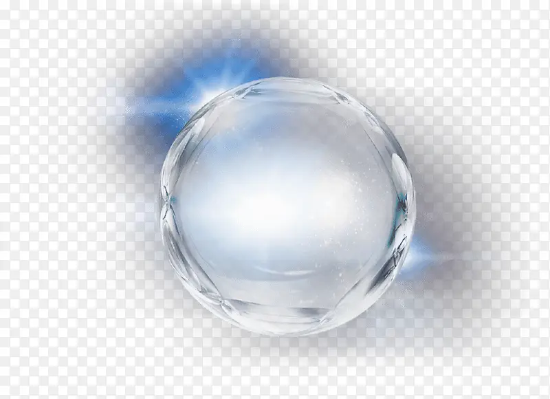 玻璃光球 蓝色光 png素材