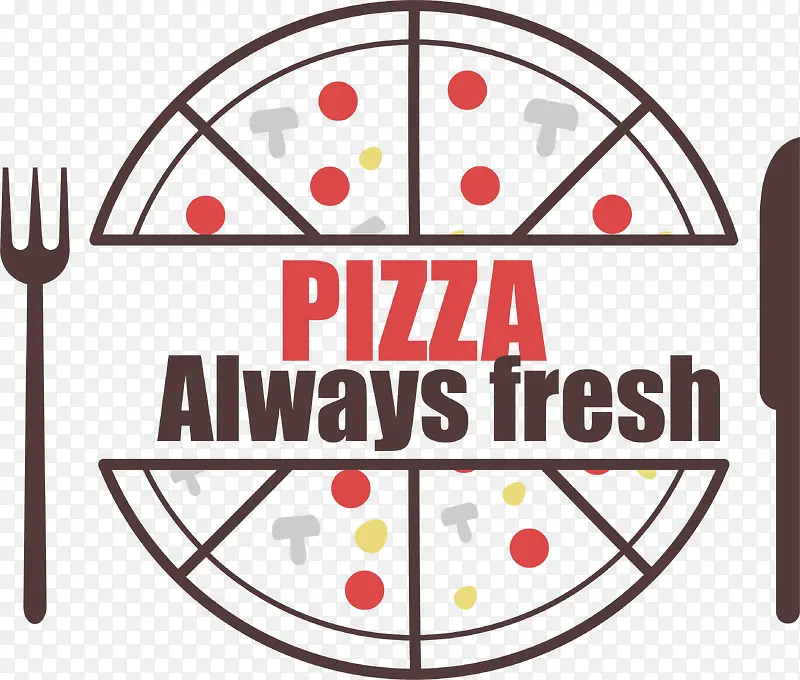 复古披萨餐饮标签