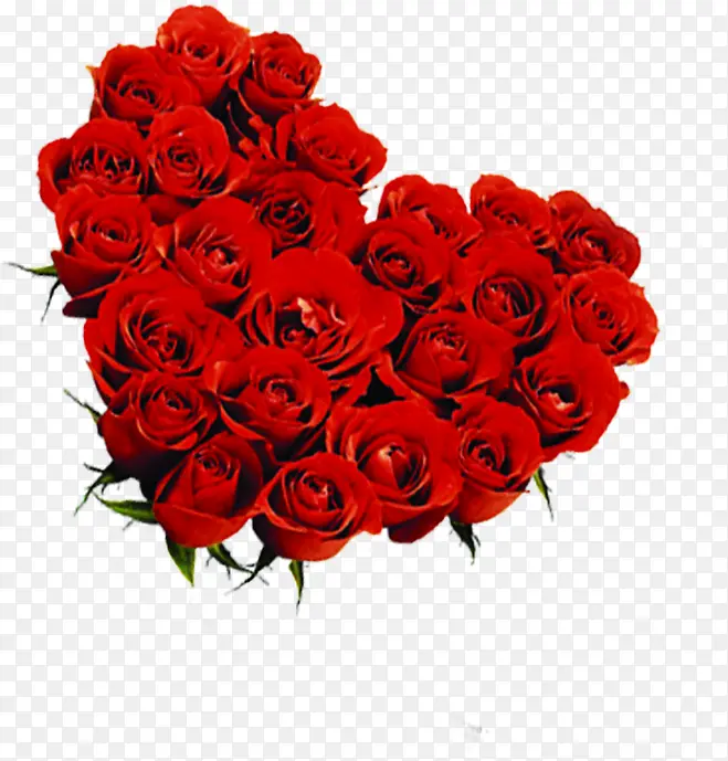红色鲜花玫瑰爱心造型设计
