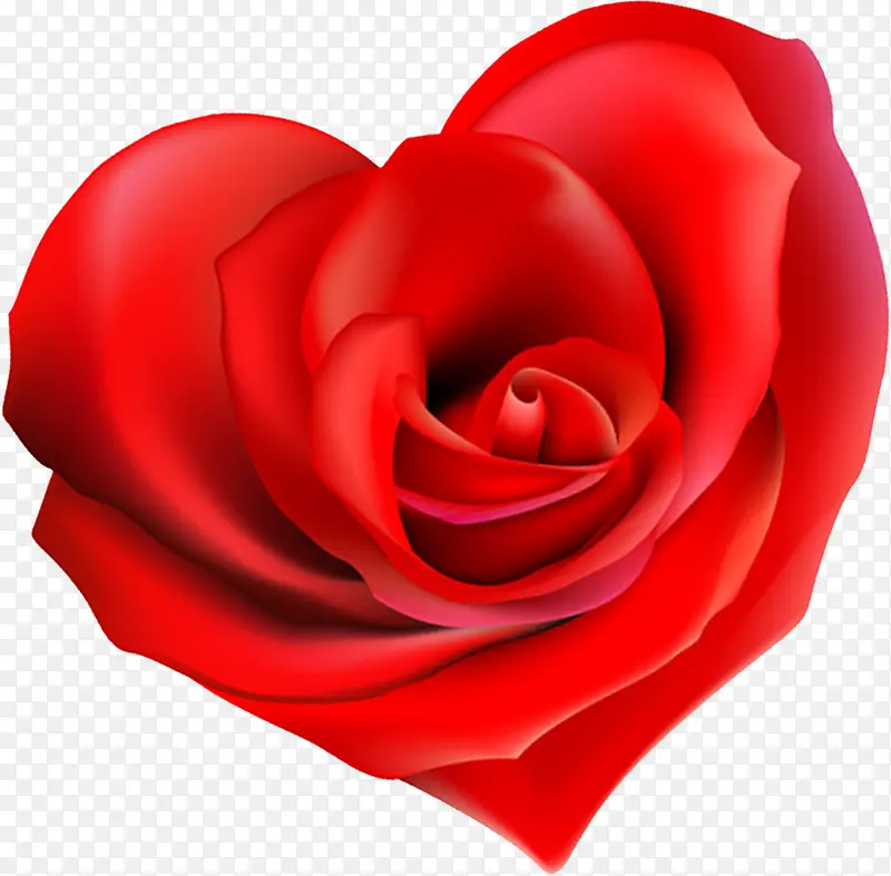 红色卡通鲜花花朵爱心玫瑰造型