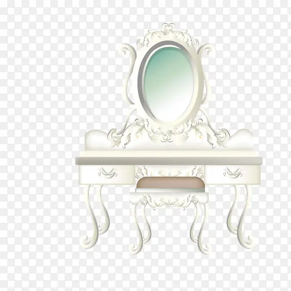白色的镜子梳妆台