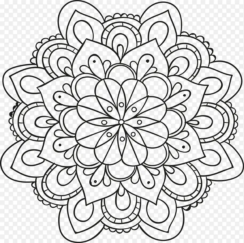 曼陀罗对称花纹