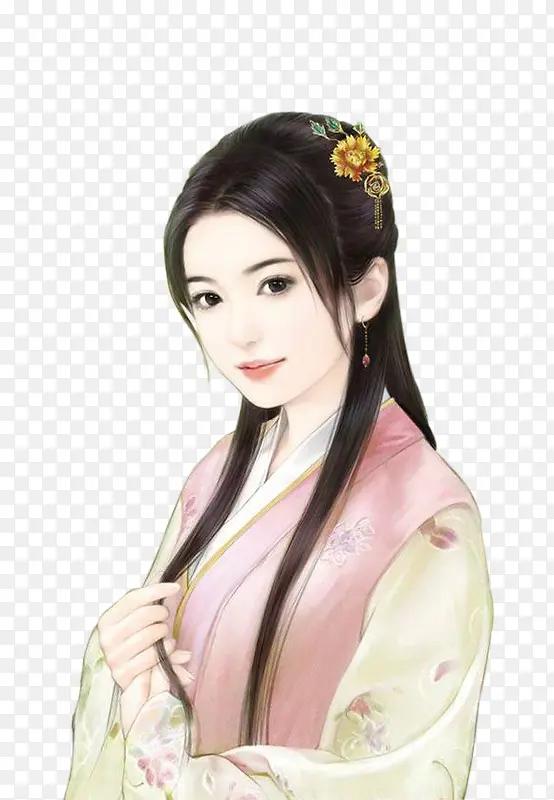 白衣蓝领美女古装