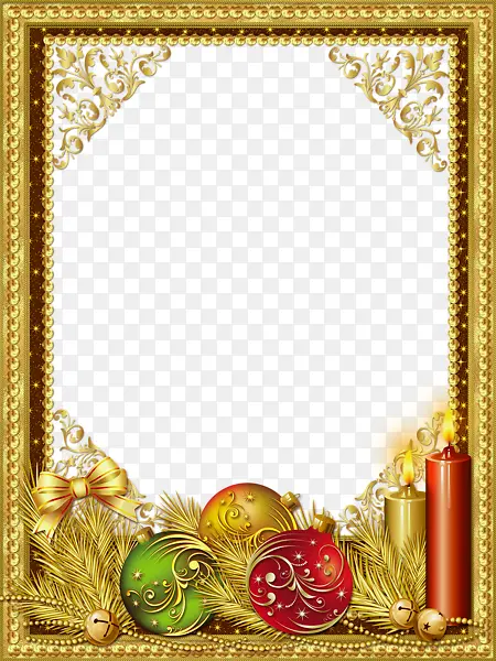 金色圣诞装饰框