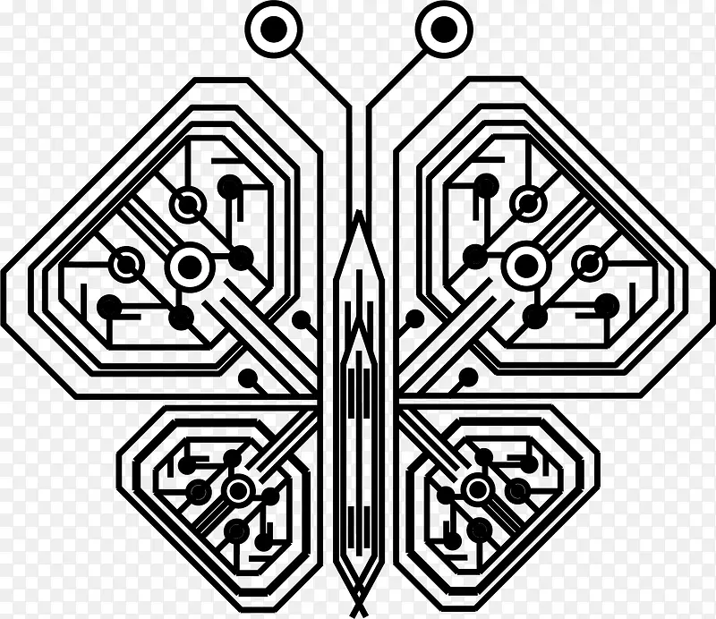 手绘金色科技电路板