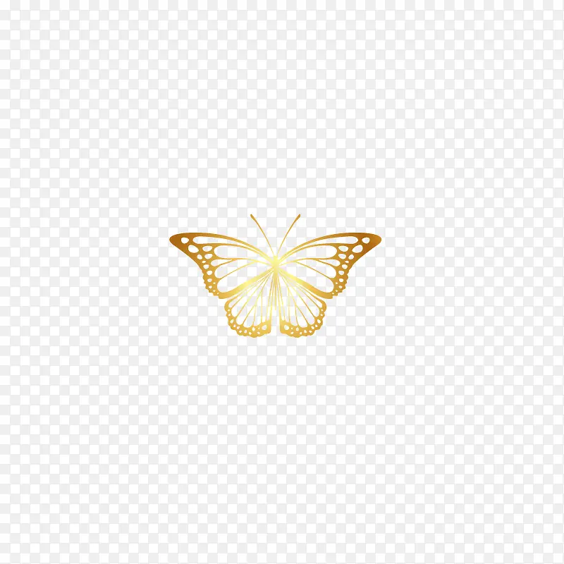 黄色水彩蝴蝶简图