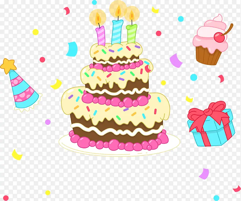 可爱彩色生日蛋糕