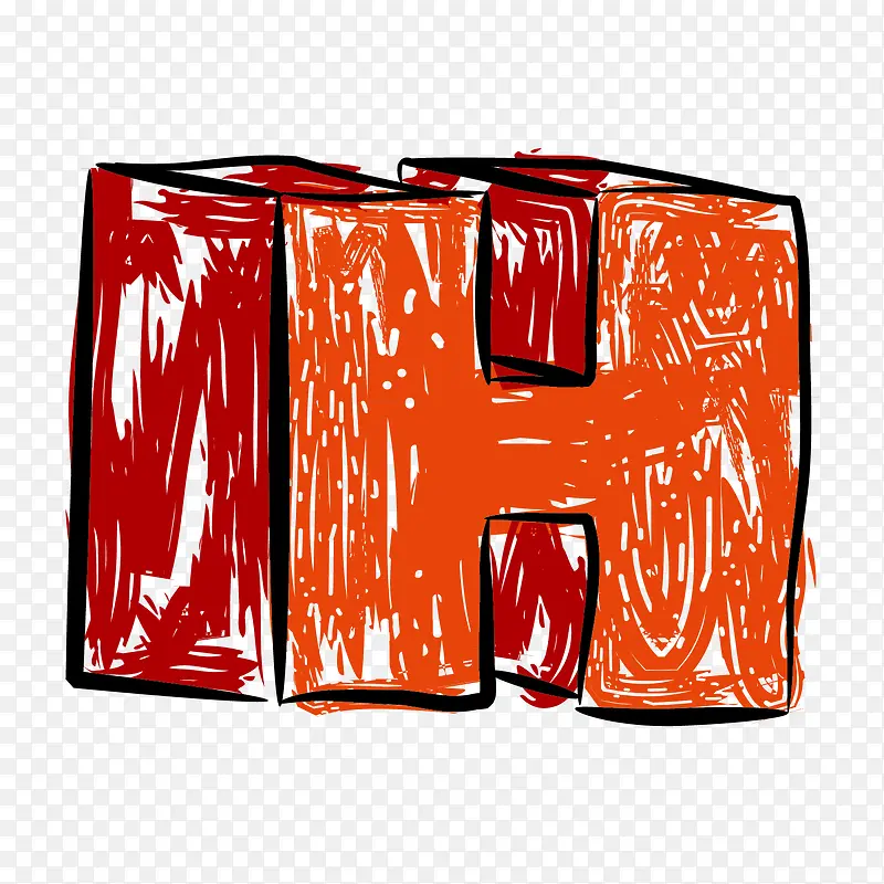 矢量立体字母H