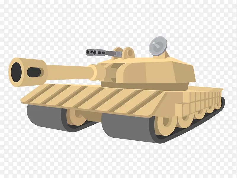 矢量卡通简洁扁平化坦克
