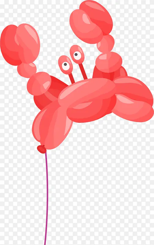 儿童节红色螃蟹气球