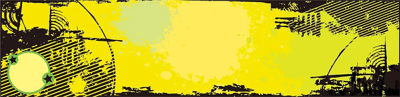黄色复古风格潮流banner背景